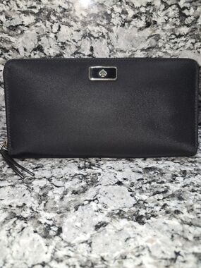 Kate Spade Black Nylon Zip-Around Wallet